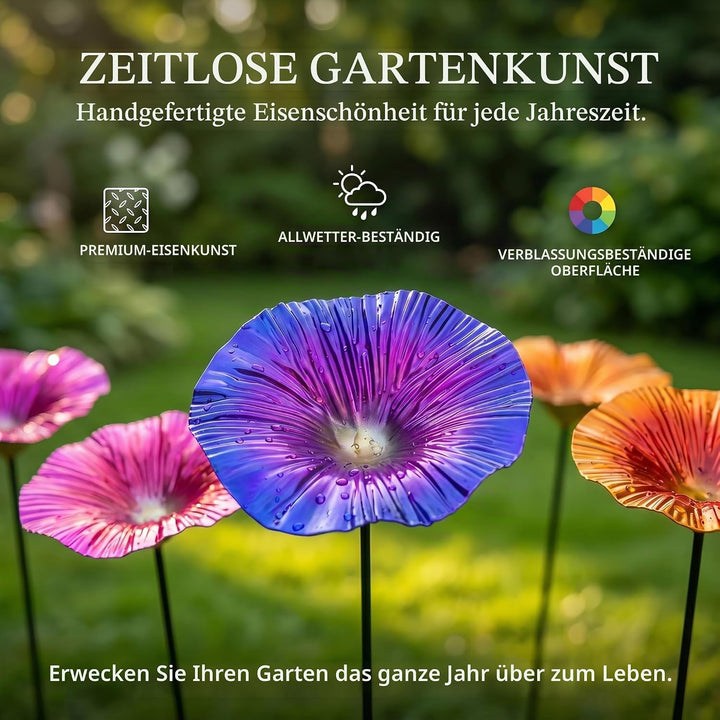Regenfänger Gartenstecker Rost, Insektentränke Garten, Rostdeko GartendekoMetall Gartendeko für Drau