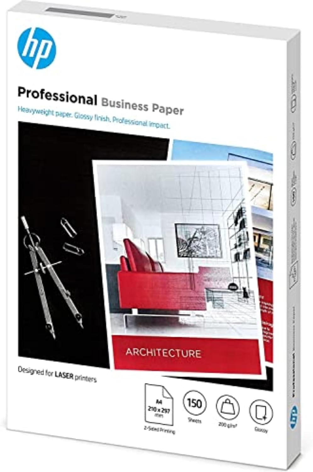 HP Professional Business Laser-Papier (A4, 150 Blatt, glänzend, 200 g/m²) glänzend A4 200g/m, glänze