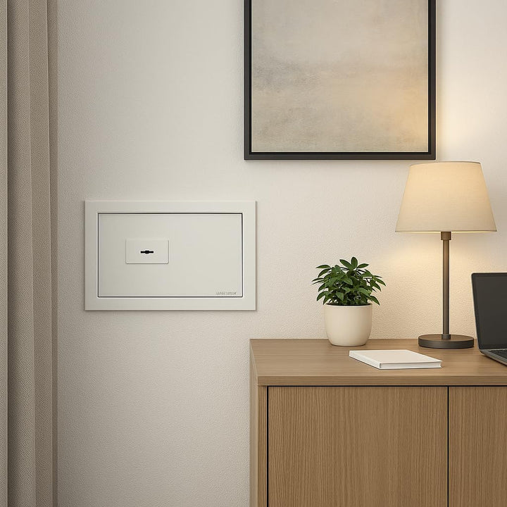 Wandsafe Einmauertresor 360 x 210 x 195 mm 9 kg Schlüsseltresor mit Doppelbartschloss Graphitfarben