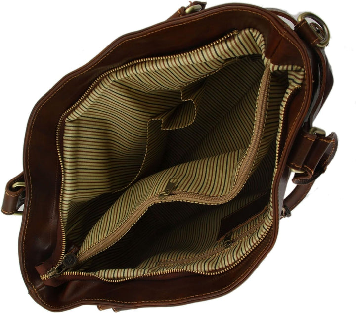Tuscany Leather Ilenia Henkeltasche aus Leder Braun, Braun