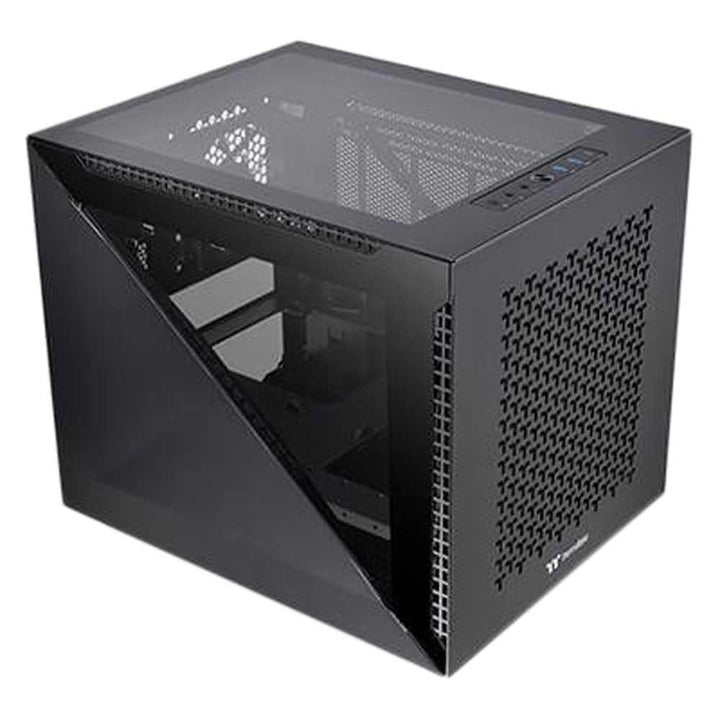 Thermaltake Divider 200 TG Air Black | Micro-ATX-PC-Gehäuse | 2 x gehärtetes 3mm Glasseitenteil | Me