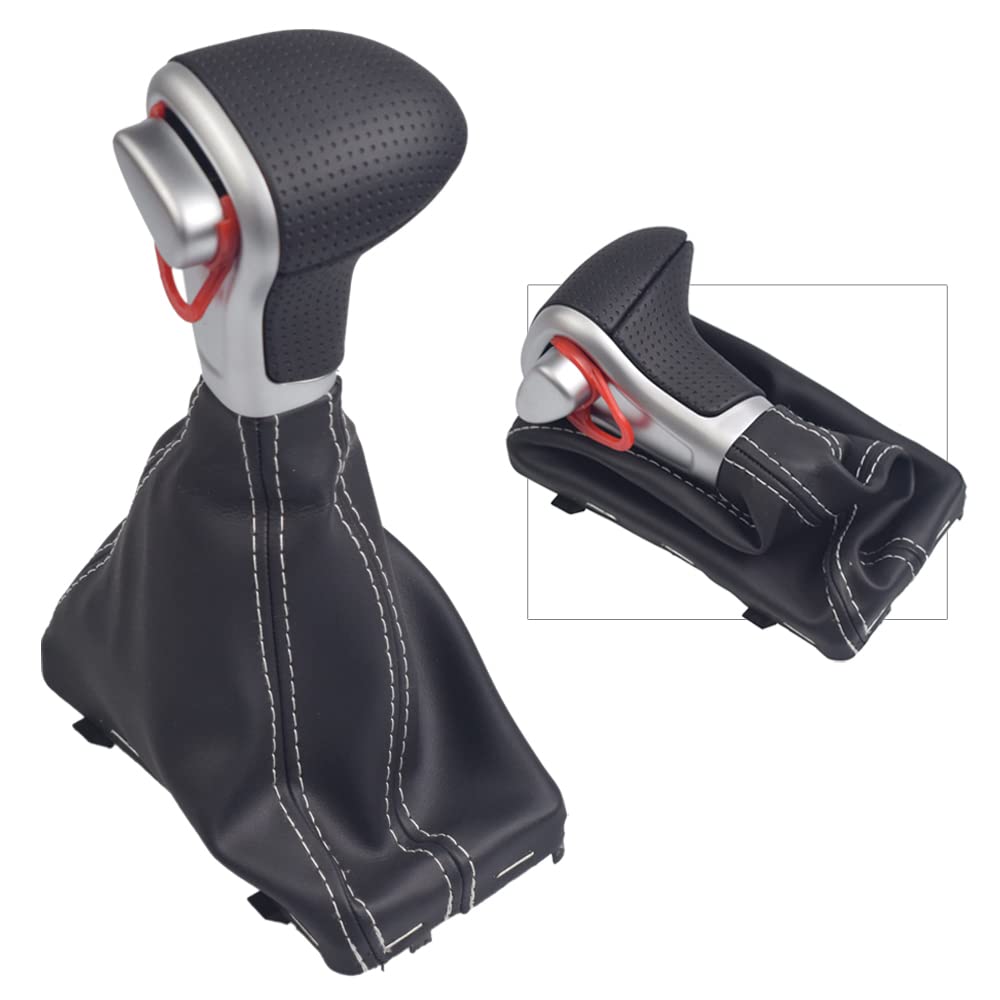 Hacreyatu Automatisch Leder Auto Schaltknauf Stick Gaiter Boot Frame Kit für A-udi A4 B8 A5 Q5 (Nero