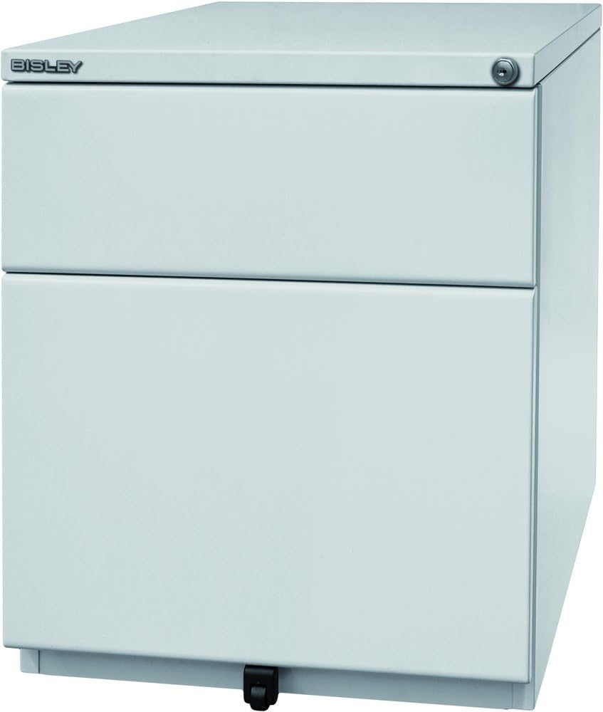 BISLEY Rollcontainer OBA mit 25 mm Top, 1 Universalschublade, 1 HR-Schublade, Metall, 645 Lichtgrau,