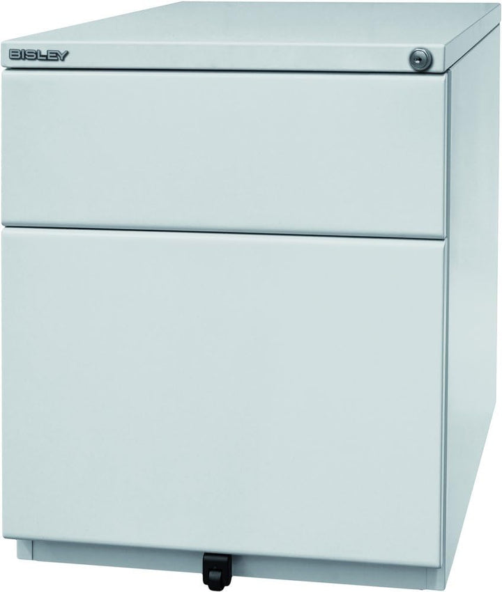 BISLEY Rollcontainer OBA mit 25 mm Top, 1 Universalschublade, 1 HR-Schublade, Metall, 645 Lichtgrau,