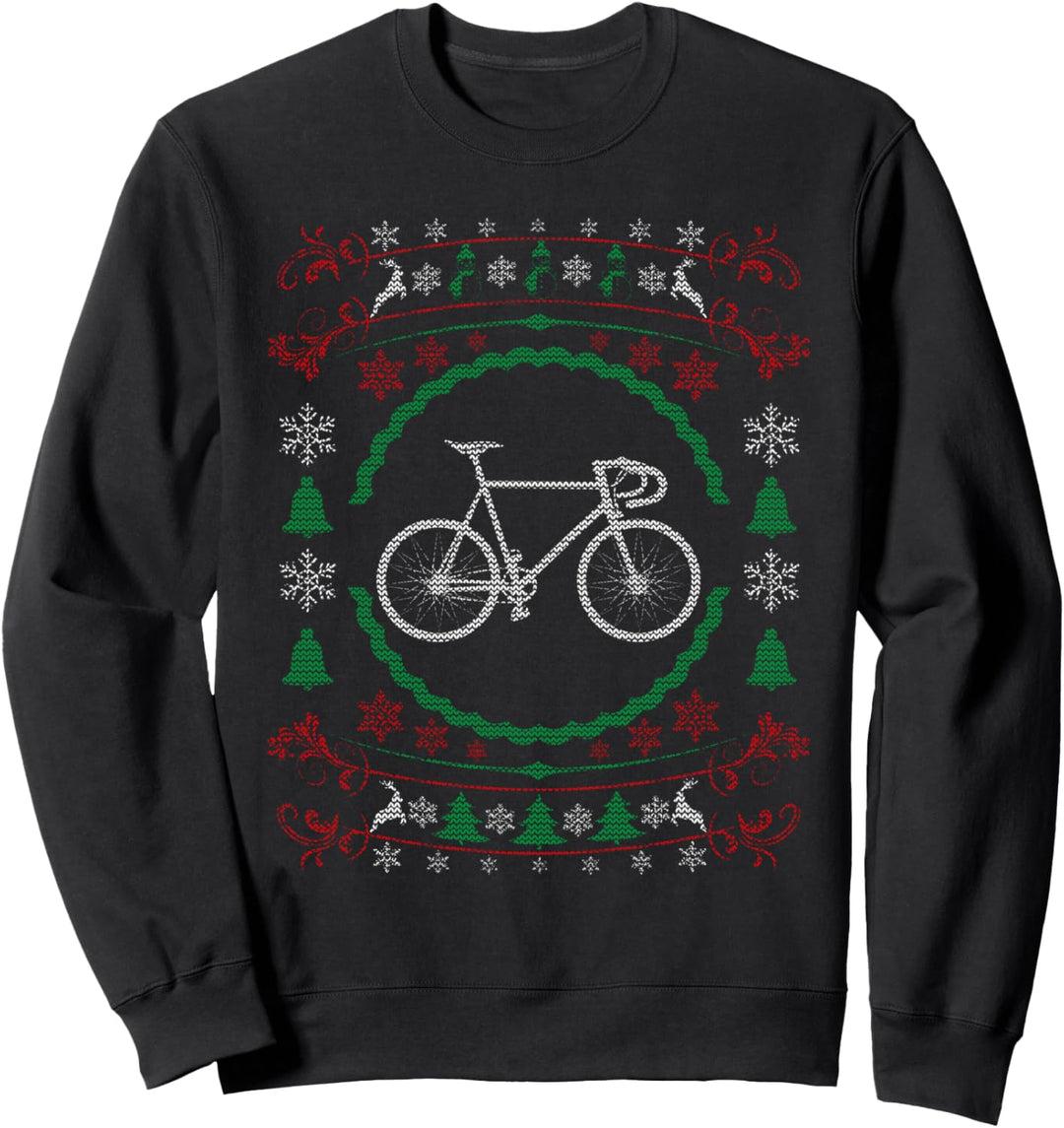 Ugly Christmas Style Bicycle Funny Xmas Sweatshirt