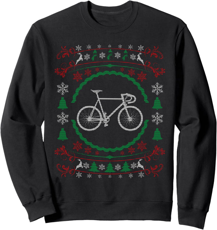Ugly Christmas Style Bicycle Funny Xmas Sweatshirt