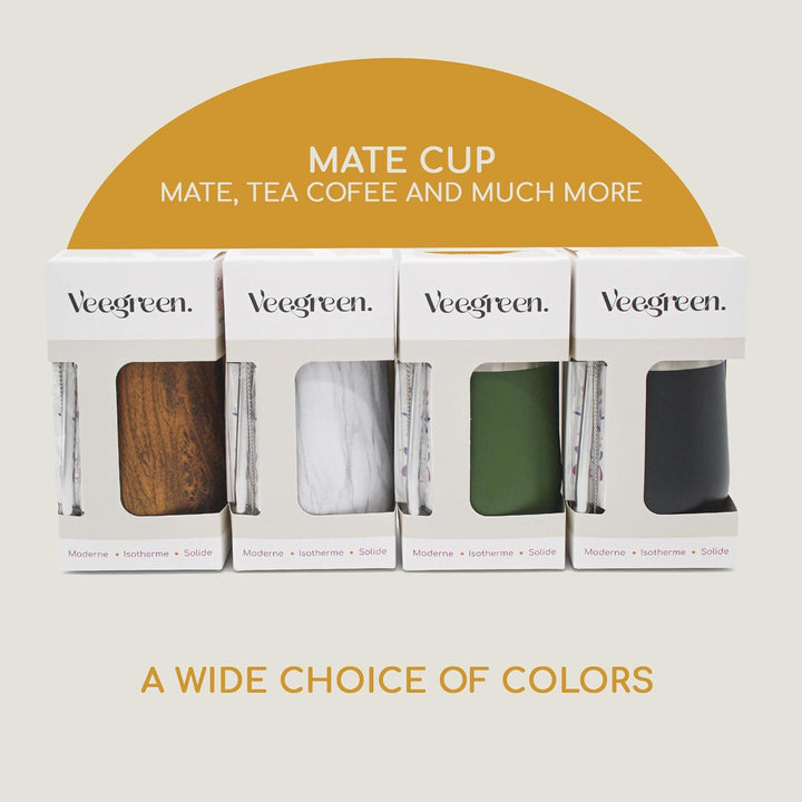 Set Tasse Yerba Maté | Argentinien | Kalebasse + Bombilla Strohhalm + Deckel | ideale Trinkflasche z