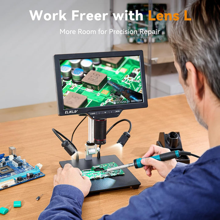 Elikliv 4K Magnetisches 3-Linsen Mikroskop: TL301 Max Münzmikroskop mit 10,1" IPS Display, Digitalmi