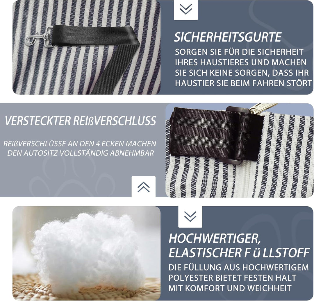 Hunde Autositz Hundebox 110 x 45 x 55 cm für Grosse und Mittlere Hunde, Praktischer Hundesitz Auf De