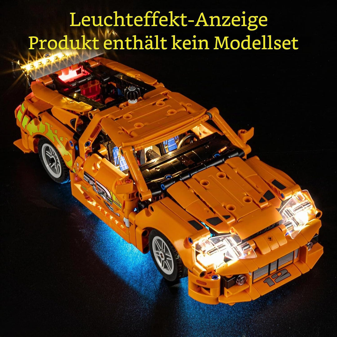 GEAMENT LED Licht-Set Kompatibel mit Lego Fast and Furious Toyota Supra MK4 Technic 42204 Bausteine