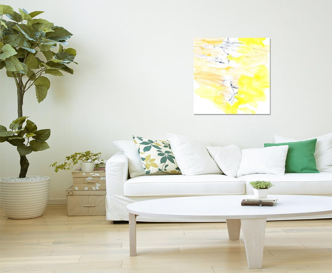 Paul Sinus Art Modernes Wandbild Abstrakt004_60x60cm Abstrakte Kunst Kunstdruck auf Leinwand Zeitlos