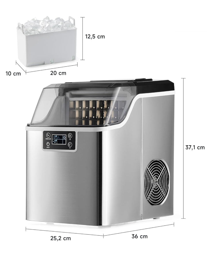 Wilprep Eiswürfelmaschine klein mit Selbstreinigung Eiswürfelbereiter 22kg/24h Eismaschine mit LCD-B