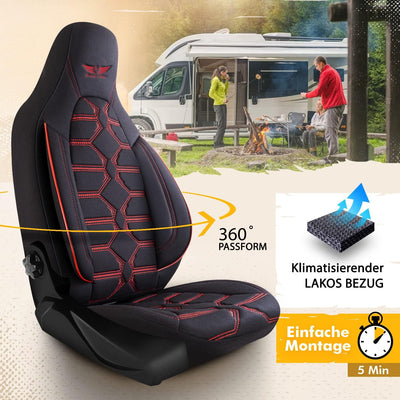 Auto Sitzbezüge für Pilot Vordersitze Fahrer und Beifahrer kompatibel für Adria Wohnmobil Caravan in