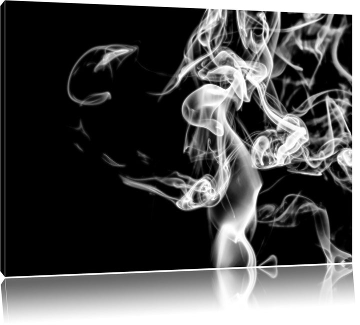 Pixxprint Monocrome, Dark Rauch in der Dunkelheit, Format: 100x70 auf Leinwand, 100x70