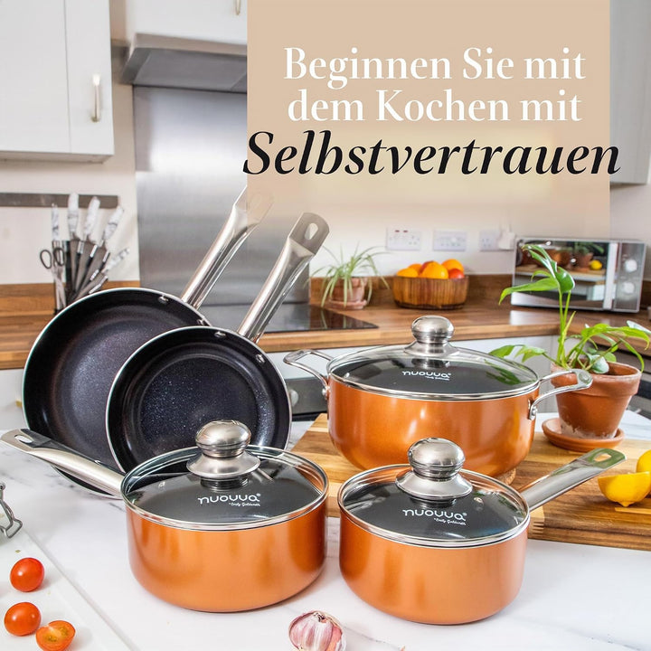 Antihaftbeschichtete Töpfe und Pfannen Set - Induktionskochfeld Töpfe Set - 8 Stück Küche Kochgeschi
