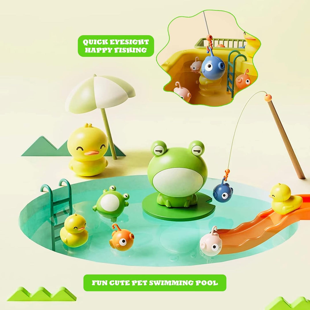 2-in-1-Küchenspüle Spielzeug Set, Spülbecken Spielzeug Set mit Angelspiel und Küchenzubehör, Küchens