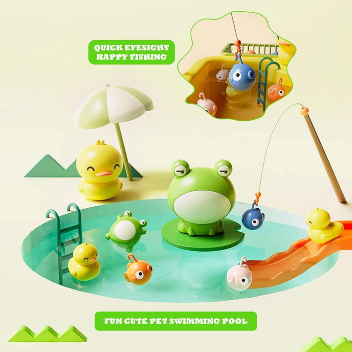 2-in-1-Küchenspüle Spielzeug Set, Spülbecken Spielzeug Set mit Angelspiel und Küchenzubehör, Küchens