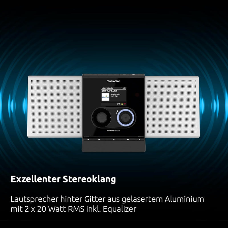 TechniSat MULTYRADIO 600 CD IR - Internetradio (Kompaktanlage, WLAN Radio, DAB+, UKW, Spotify, Bluet