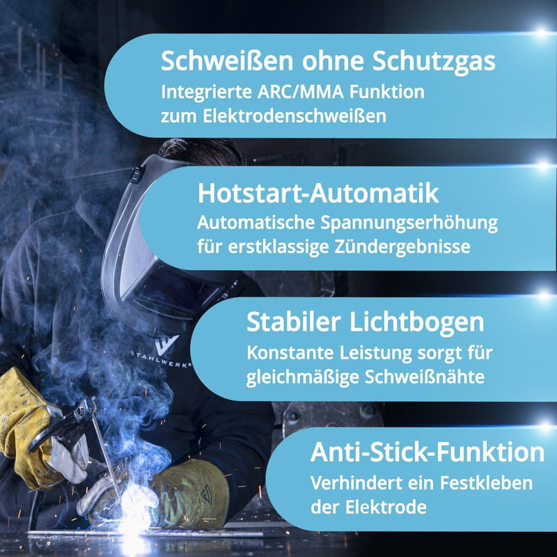 STAHLWERK AC/DC WIG 200 ST IGBT Kombi Schweissgerät mit 200 Ampere WIG MMA, Aluminium Schweissen, 7