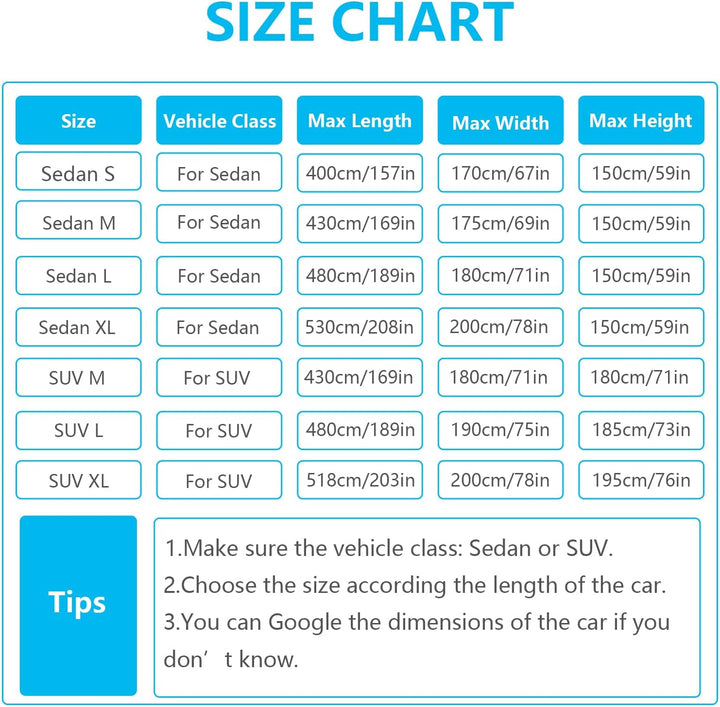 Ikaif Universal Autoabdeckung 190T Voll Wasserdicht Atmungsaktiv Kratzfest Regen Schnee Hitzebeständ