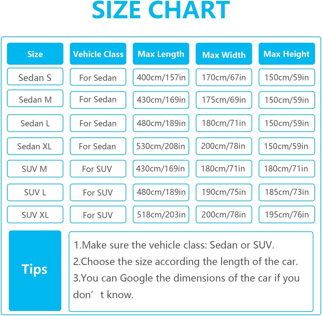 Ikaif Universal Autoabdeckung 190T Voll Wasserdicht Atmungsaktiv Kratzfest Regen Schnee Hitzebeständ