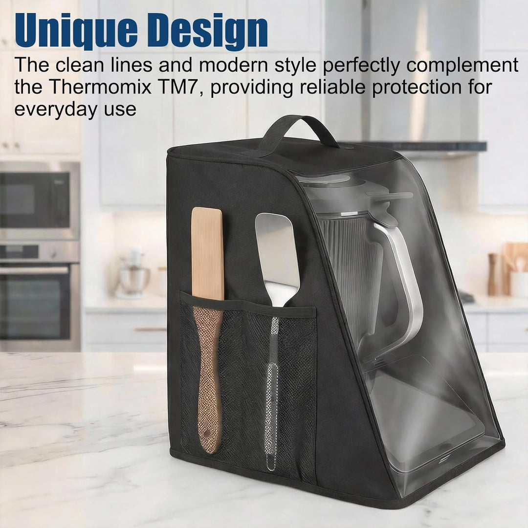 Abdeckhaube für Thermomix TM7, Wasserdichte und staubdichte Schutzhülle mit transparentem Sichtfenst