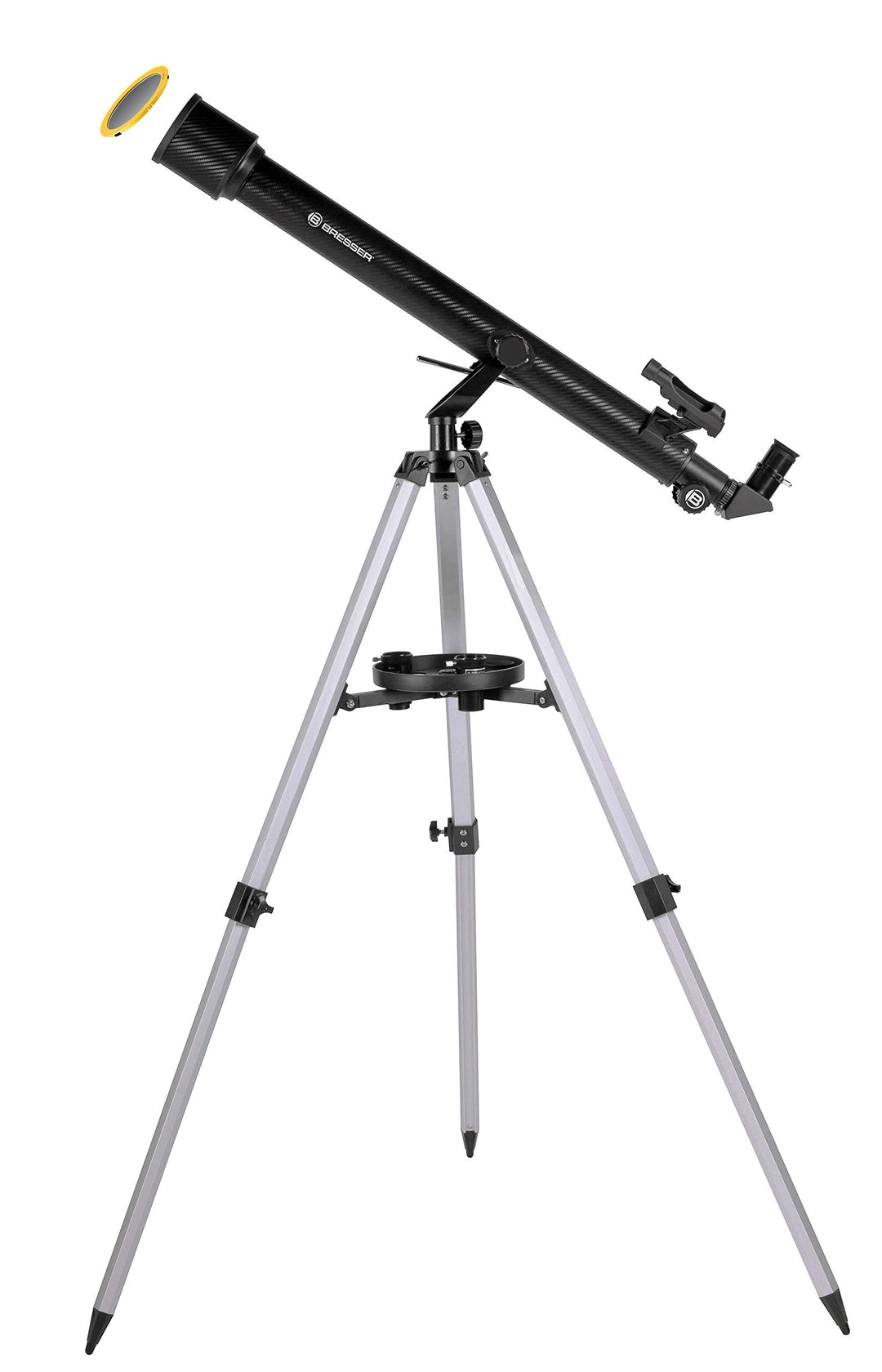 Bresser Refraktor Einsteiger Teleskop Stellar 60/800 mit Smartphone Kamera Adapter und hochwertigem