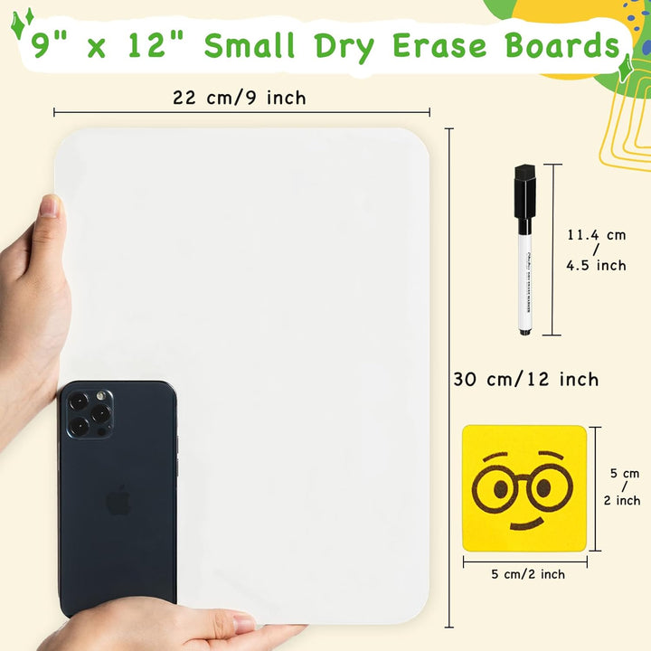 30 Stück Whiteboard Klein A4, Ohuhu 22 x 30 cm Mini Whiteboard Doppelseitiges Blanko mit 30 Stifte u