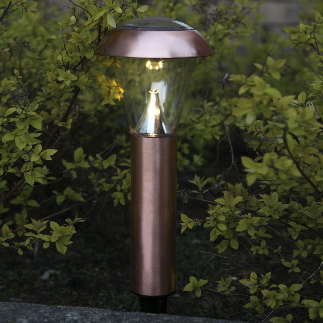 Best Season Solar-Pathlights, Kupfer, 6 LED, 14 lm mit Solarpanel inclusive Akku, Outdoor, Vierfarb-