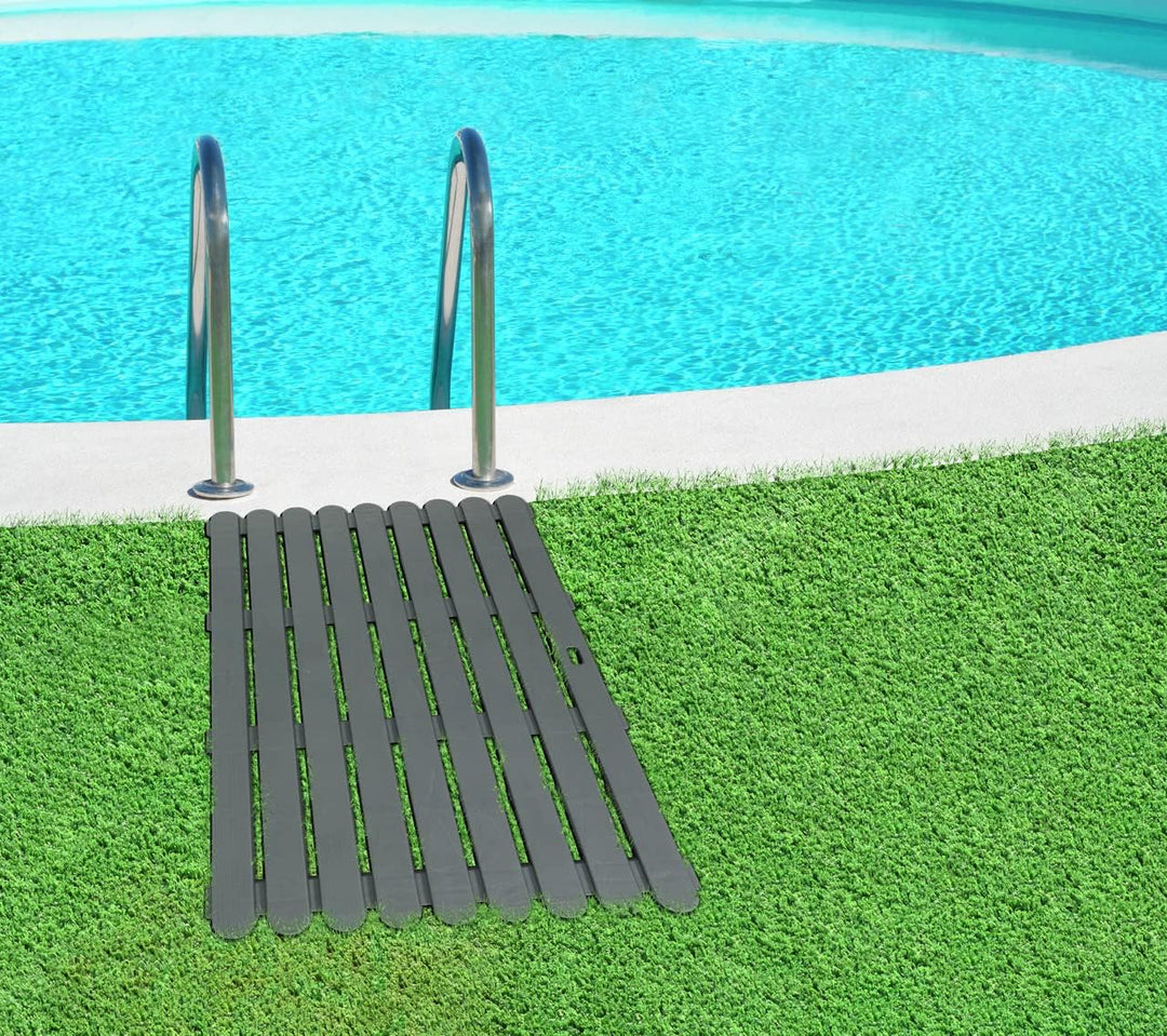 WENKO Badematte Mod. Indoor & Outdoor Grau, 50 x 80 cm mit rutschhemmender Struktur Grau, Grau