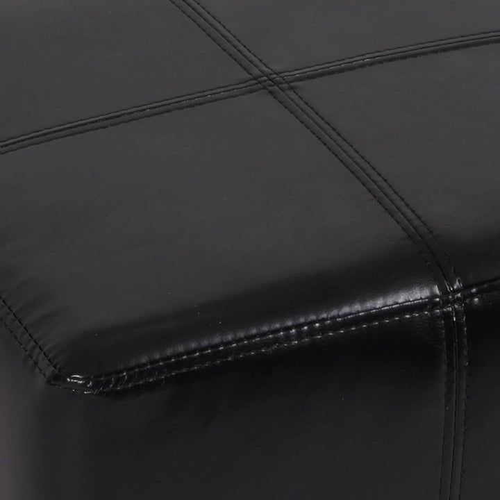 Mendler 2er-Set Sitzwürfel Hocker Sitzhocker Onex-AM, Leder + Kunstleder, 36x36x36cm - schwarz