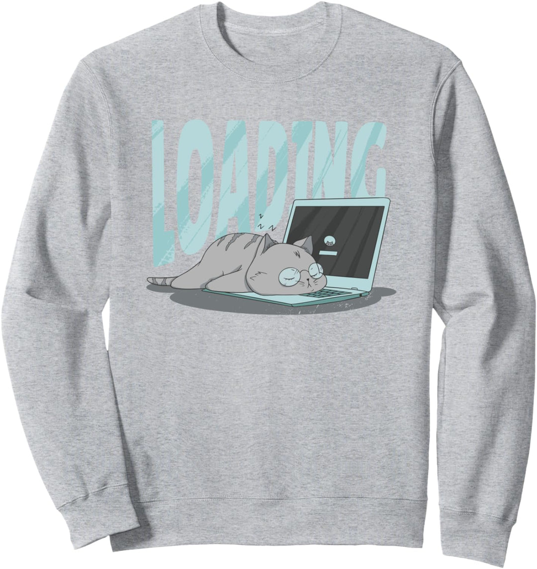 Nette Katze Die Auf Computer Schläft Laden Schlafen Süss Sweatshirt