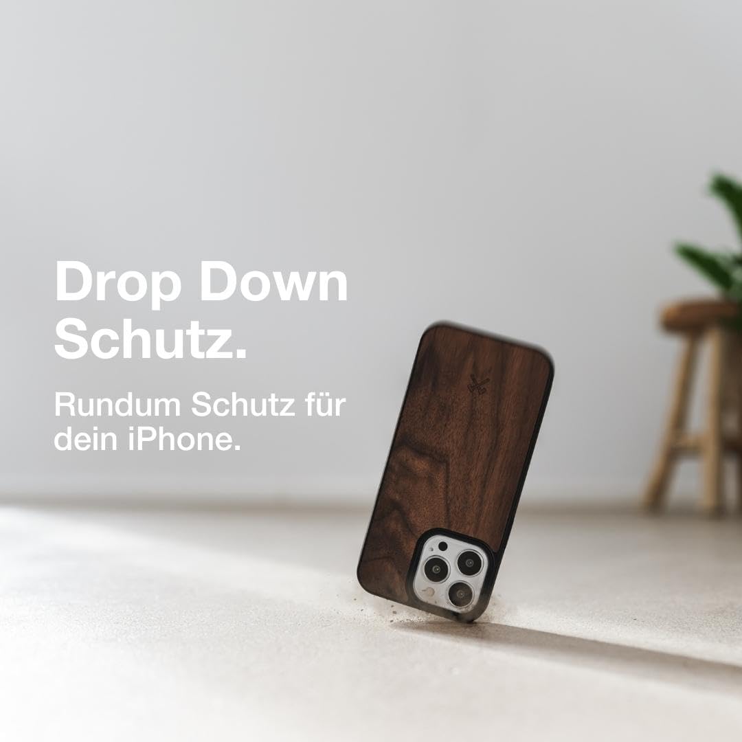 Woodcessories - Magnetisches Bumper Case für iPhone 15 Pro kompatibel mit MagSafe, Hülle mit Magnet