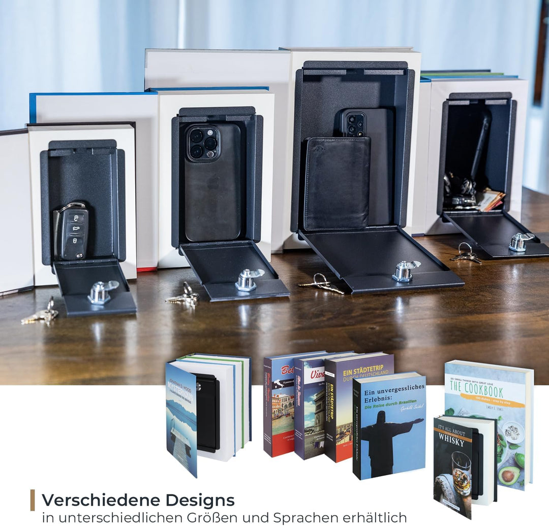 HMF 81001 Buchsafe, getarnte Geldkassette mit echten Papierseiten, Kochbuch, 26,5 x 19 x 4,2 cm 26,5