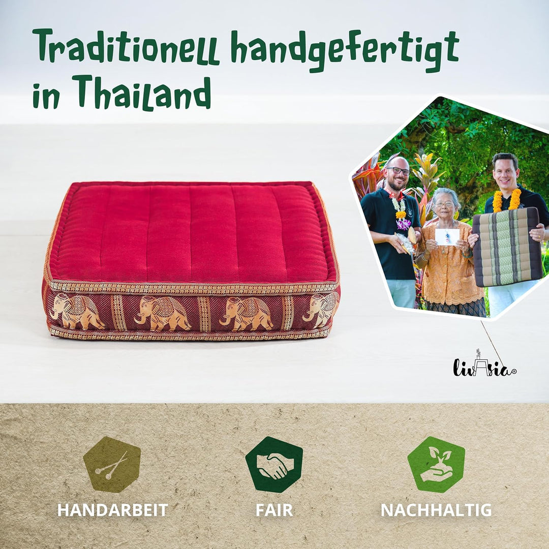 Livasia Sitzkissen Boden Thaiseide, Bodenkissen Indoor/Outdoor, Meditationskissen Yogakissen, Stuhla