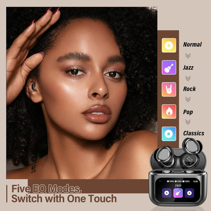 ZYHKON Bluetooth Kopfhörer, Bluetooth 5.4 Schlafkopfhörer In Ear mit Touchscreen, 48H Spielzeit Mini