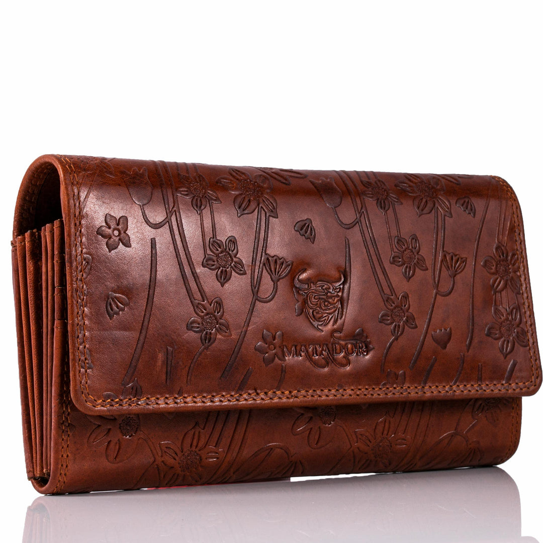 MATADOR XL Karten Portemonnaie Geldbeutel Damen Leder Gross #Budapest mit edler Geschenk Box, Portmo