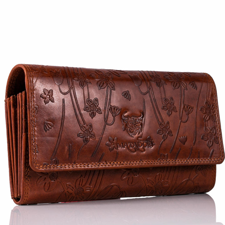MATADOR XL Karten Portemonnaie Geldbeutel Damen Leder Gross #Budapest mit edler Geschenk Box, Portmo