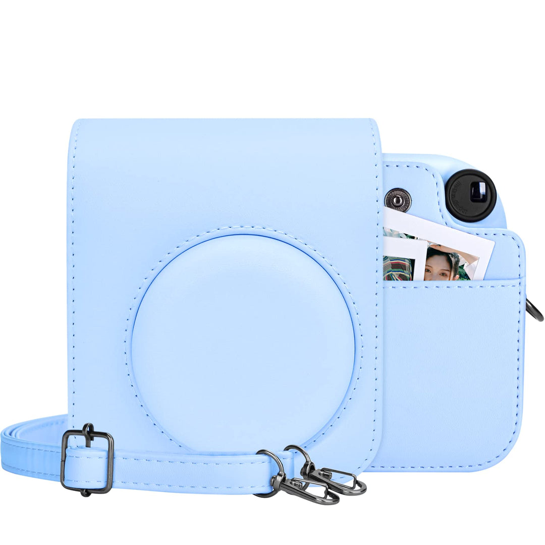 MUZIRI KINOKOO Tasche für Instax Mini 12/Fuji Mini 12 Sofortbildkamera, PU Leder Schutzhülle für Ins