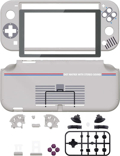 eXtremeRate Full Case Shell für Switch Lite Console, DIY-Ersatz Hülle Gehäuse & Tasten & Schutzfolie