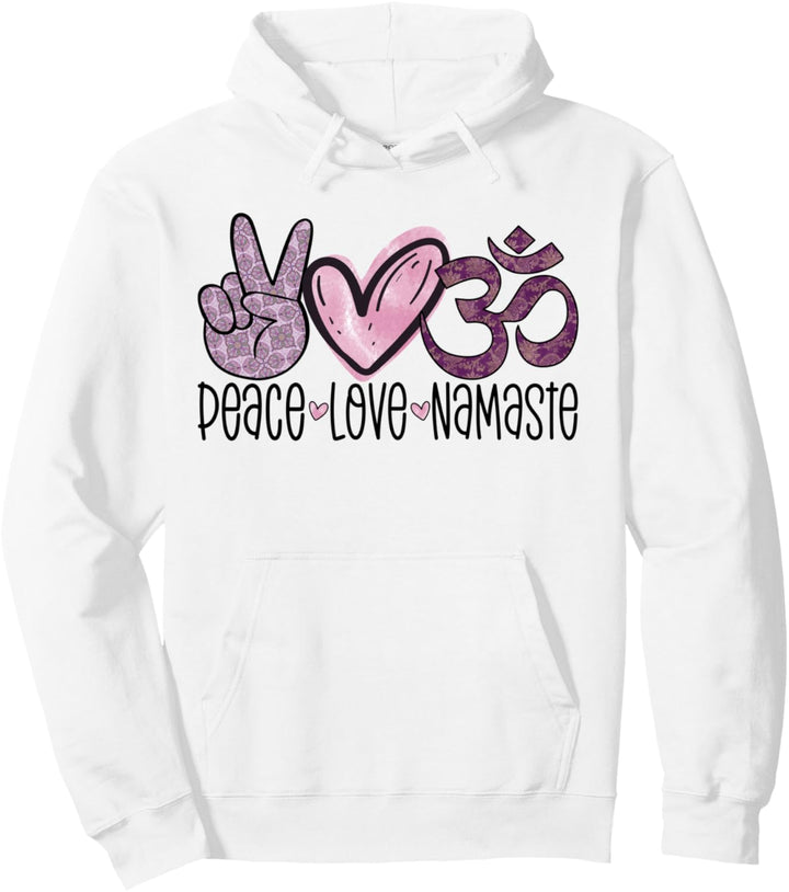 Peace Love Namaste Om Zeichen Lustiges Hippie Yogi Yoga Pullover Hoodie