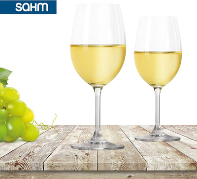 Sahm Weissweingläser 6er Set - 450 ml Weingläser Weisswein - Spülmaschinengeeignete Weissweingläser