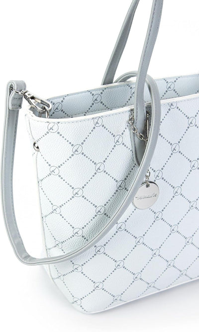 Tamaris Shopper Anastasia 30106 Damen Handtaschen Karo Einheitsgrösse White/Grey 308, Einheitsgrösse