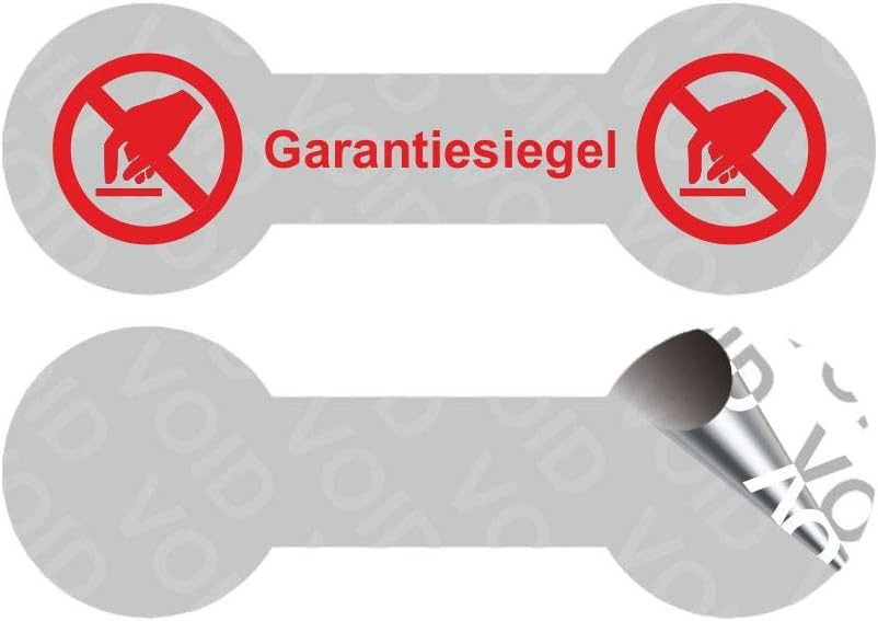 VOID Sicherheitsetiketten"Garantiesiegel mit Logo" auf Rolle - 60 x 20 mm (Rot - 1000 Stück), Rot -