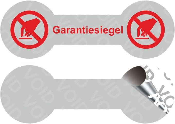 VOID Sicherheitsetiketten"Garantiesiegel mit Logo" auf Rolle - 60 x 20 mm (Rot - 1000 Stück), Rot -