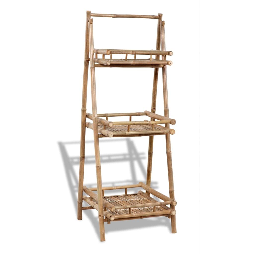 vidaXL Bambus Leiterregal Standregal Pflanztreppe Badregal 3 Ebenen klappbar