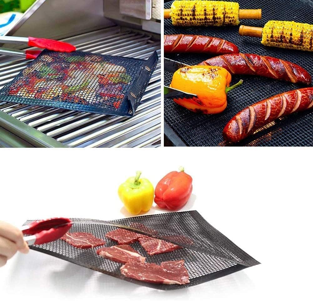 2pcs 8.6x10.6 Zoll Grill Mesh Bag, Antihaft-Backbeutel Grillen Backen Hochtemperaturbeständig, Wiede