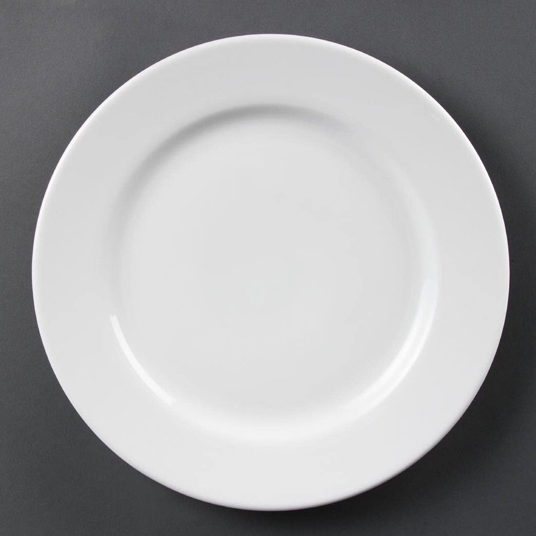 Olympia Whiteware Service-Teller mit breitem Rand, 310 mm, Porzellan, innovativ, 6 Stück 310(Ø)mm/ 1