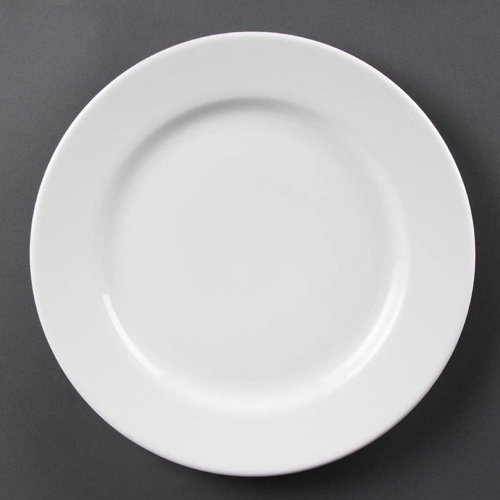 Olympia Whiteware Service-Teller mit breitem Rand, 310 mm, Porzellan, innovativ, 6 Stück 310(Ø)mm/ 1