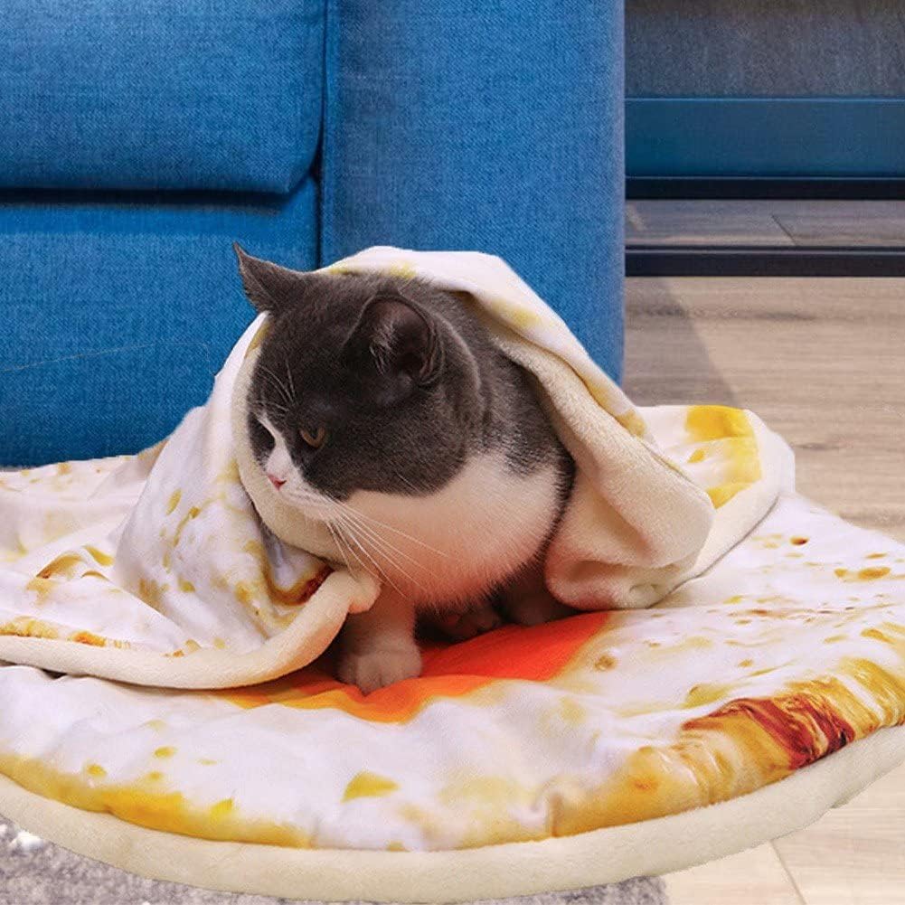 Komfort Pizza Katze Matte Weich Warm Hunde Schlaf Bett Matte Katze Decke Pochierte Ei Neuheit Schlaf